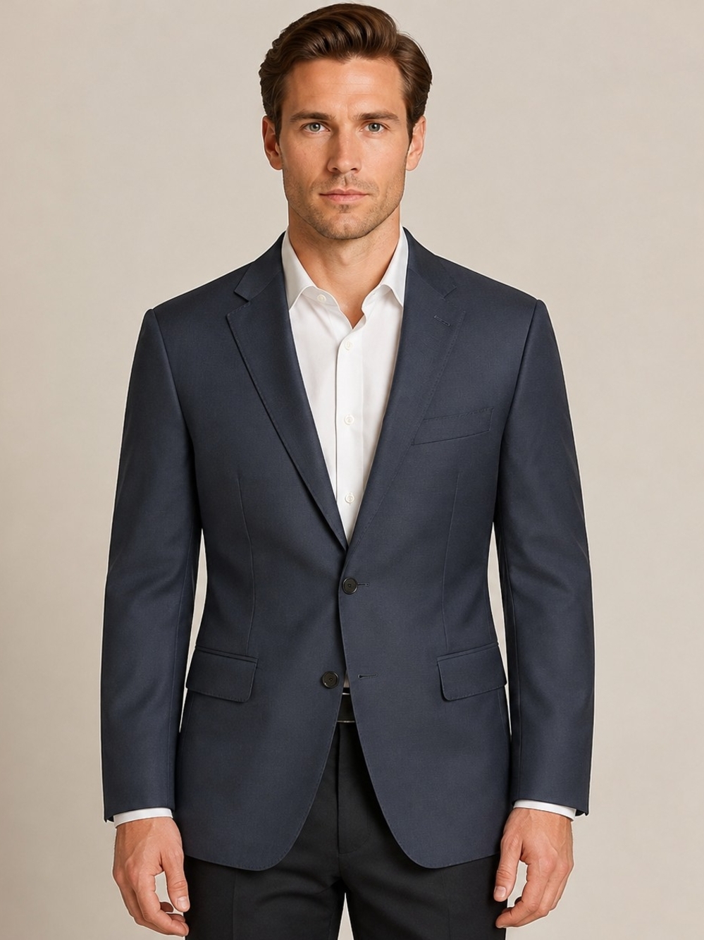 Joseph Abboud Midnight Blue 100% Wool Slim Fit Blazer Made in Canada